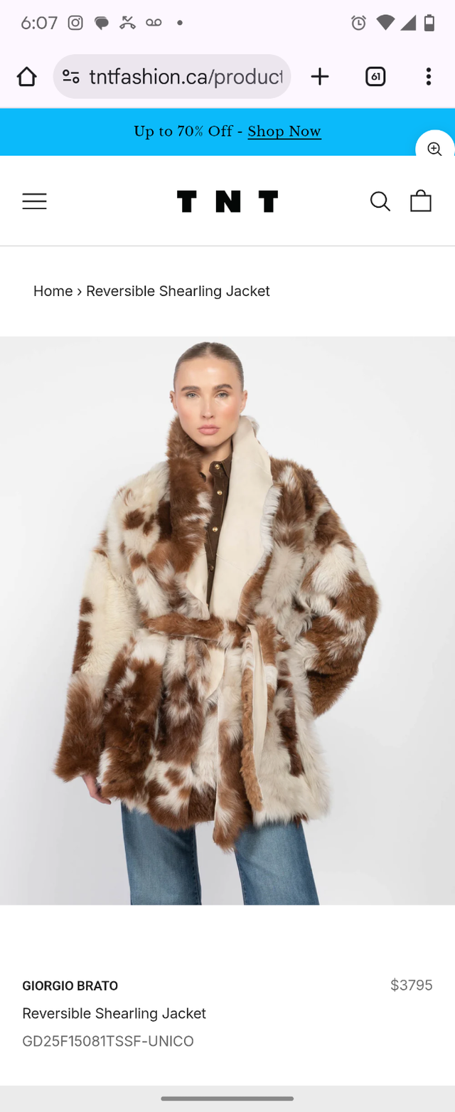 Georgio Brato shearling reversible genuine leather jacket IT40 in Women's - Tops & Outerwear in City of Toronto - Image 2