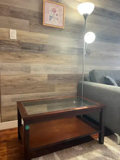 Stylish Wood + Glass Coffee Table - $20 only, View more