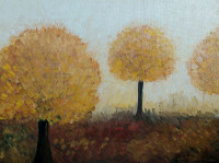 Original Oil Painting - Three Autumn Trees