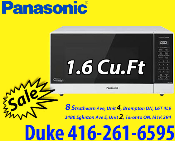 White Panasonic Genius 1.6 Cu. Ft. Microwave NNST75LW in Microwaves & Cookers in Mississauga / Peel Region