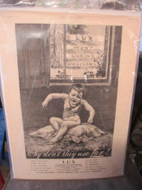 1901 LEVER BROS. PORT SUNLIGHT LUX SOAP AD PAGE $5.00 VINTAGE