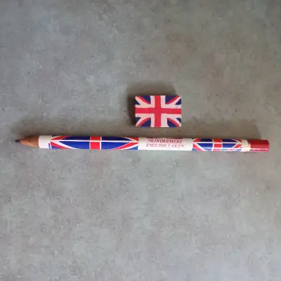 Vintage Union Jack Pencil & Eraser Souvenir Set, View more