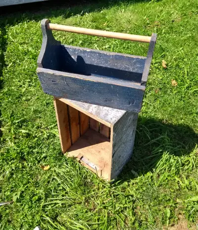 Wooden Tool Tote and Wooden Crate, View more