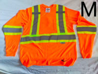 Hi Visibility orange full sleeve work T shirts Men's Medium