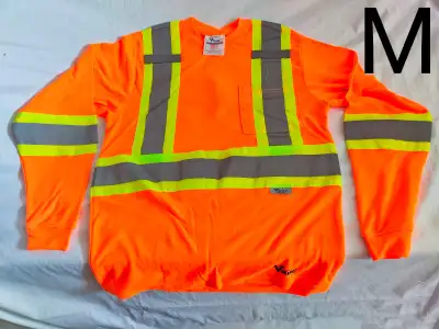 Hi Visibility orange full sleeve work T shirts Men's Medium, View more