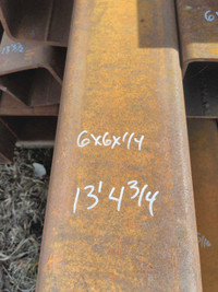 Steel tubing 6x6x1/4. $8 per ft