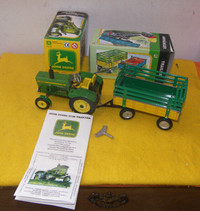 John Deere Tractor With Trailer New Wind Up Toy