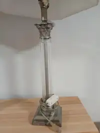 Pair of table lamps with glass base
