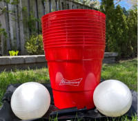 Lawn Pong Game - Yard, Camping; 12 Buckets, 2 Balls, Pump; New