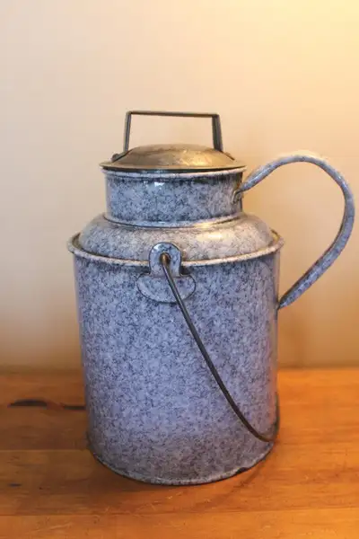 Old Graniteware Cream Can, View more