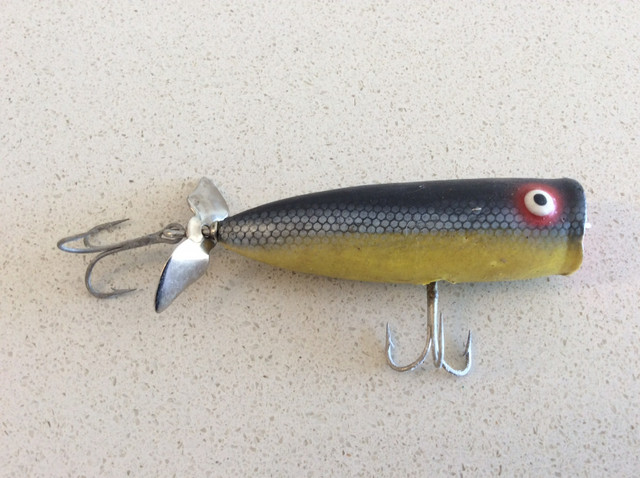 Vintage BURKE Pop Top #2014 Rubber body Fishing Lure 1960's, Fishing,  Camping & Outdoors, City of Toronto