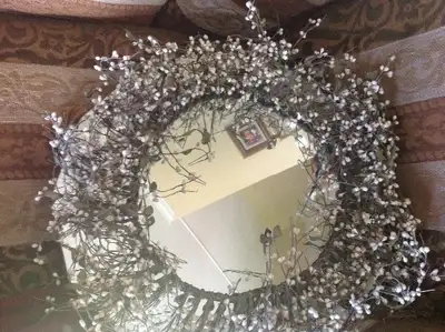 MIRROR - ANTIQUE WITH WREATH ACCENT, View more