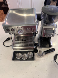 Breville espresso machine and breville coffee grinder 