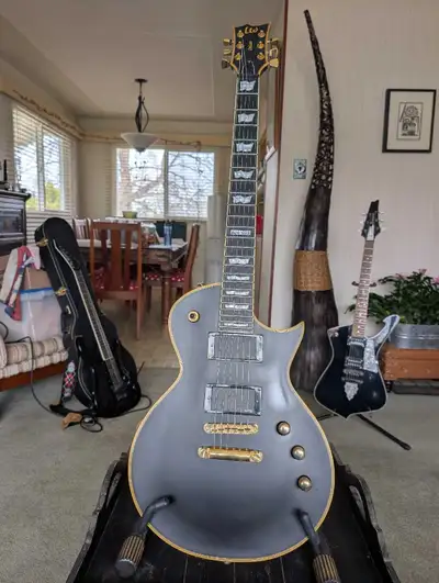 Hard rocking guitar in very good condition. 2016 Deluxe model loaded with EMG's, locking tuners and...
