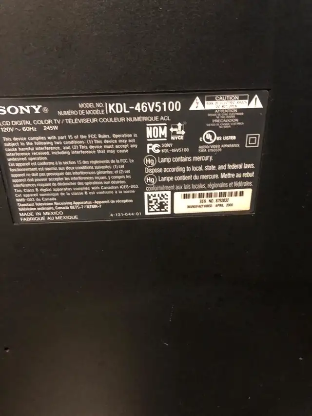 SONY BRAVIA TV 46 inches. dans Téléviseurs dans Ville de Toronto - Image 4