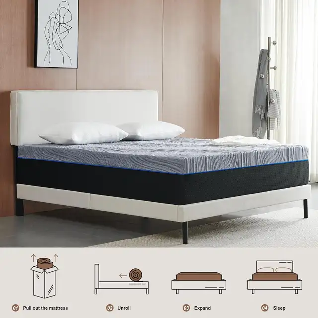 Rilelola 6 Inch Twin Mattress, Medium Firm Mattresses, 39x75x6" in Beds & Mattresses in City of Montréal - Image 7