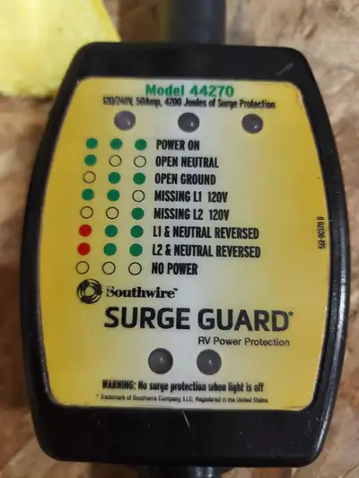 Selling like new 50 amp surge guard protector by southwire model 44270 for 65 dollars. Contact