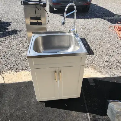 vanity white large stainless sink flexible tap, View more