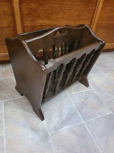 Vintage Magazine Rack Manufacturer by Bogdon & Gross Furniture and was a solid wood furniture manufa...