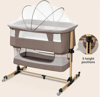 Baby Crib,3 in 1 Baby Bassinet Bedside Crib Adjustable - NEW, View more