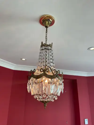 Antique brass chandelier , View more