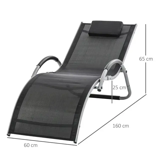 Sun Lounger Reclining Chair Portable Armchair with Pillow  in Patio & Garden Furniture in Markham / York Region - Image 4