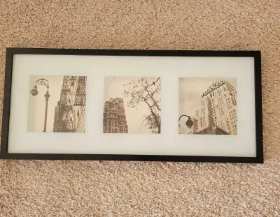 Ikea Erikslund 3D framed New York City Photo Collage Wall Decor Photo Art. 28.25"W x 12.5"H. See pic...