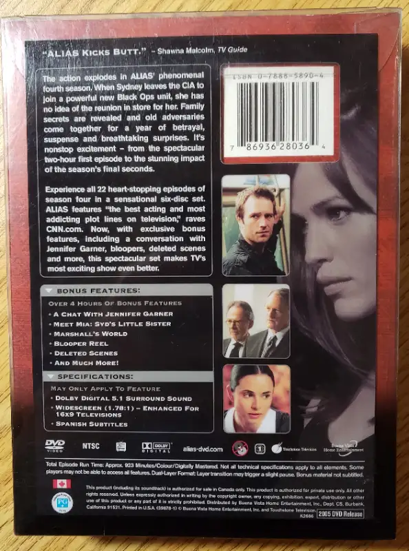 DVD SET: ALIAS - THE COMPLETE FOURTH SEASON - 6 DISCS in CDs, DVDs & Blu-ray in Laval / North Shore - Image 3