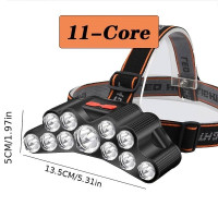 Lampe frontale DEL USB rechargeable 11 LED headlamp light