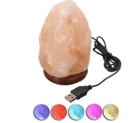 Himalayan Salt Lamp Crystal Salt Rock Mini Hand Carved USB plug