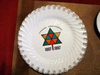 Collector's Canada Centennial Plate & 6 cups and saucers
