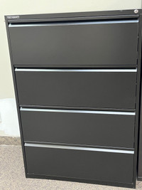 Lateral File Cabinet , 4 Drawer, Black