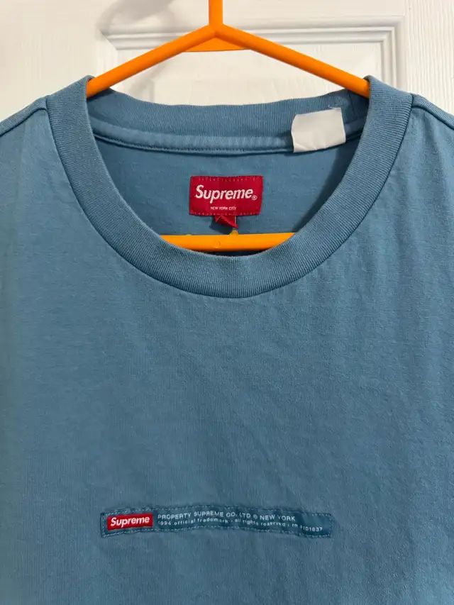 Supreme Property Label Short Sleeve Top ‘Light Slate’ (XL mens) in Men's in City of Toronto - Image 7