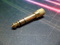1/4" Plug to 3.5mm Jack Adaptor Gold Plated 1 x 6.35mm Male Ster
