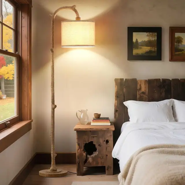 new : 69" natural Rustic Farmhouse Tall Lamp light with bulb in Indoor Lighting & Fans in Mississauga / Peel Region - Image 3