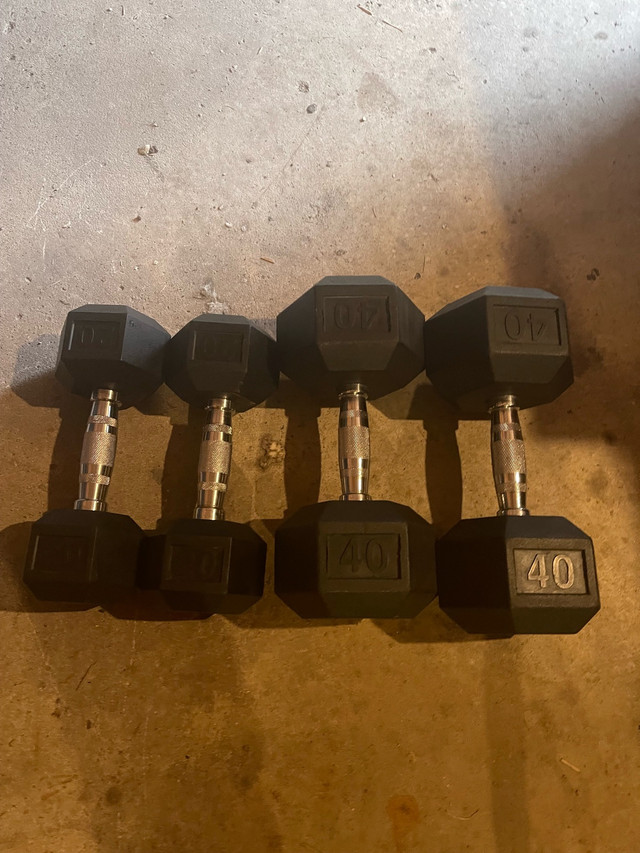 40 pound, 20 pound rubber dumbbells  in Exercise Equipment in Winnipeg