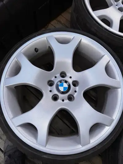 19" staggered set, 19x9 front, 19x10 rear. 5x120. Off an e60. Tires are 235/35/19 and 255/30/19. Not...