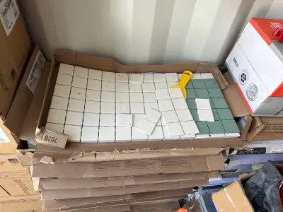 Mosaic floor tile 3 boxes green 8 boxes white Sandman Hotel West Contact Site Superintendent Cody Bu...