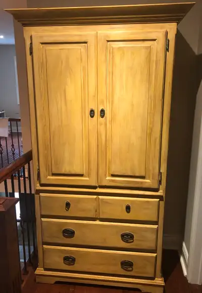 Handpainted Tuscan Yellow Cabinet/Armoire, View more