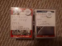 Legends of Indy Race car cards 1991 & 1992 complete sets x 100