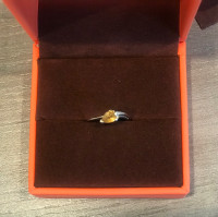 Yellow Topaz 10k gold ring with gift box