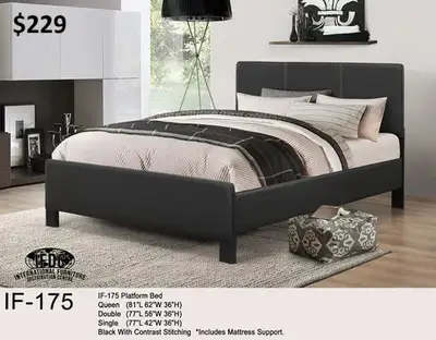 FAUX LEATHER PLATFORM BEDS, View more
