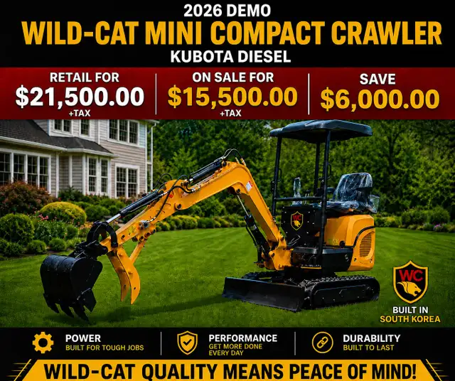 MINI EXCAVATOR – INVENTORY CLEARANCE SALE