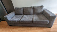 Sleek and Comfortable Grey 3-Seat Couch - $350 - Pick Up Only