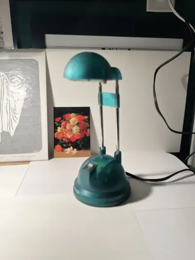 Vintage IKEA ESPRESSIVO translucent teal telescopic halogen desk, View more