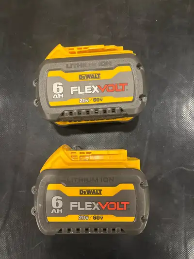 Dewalt flexvolt 6AH batteries 180$ for both, View more