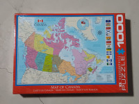 1000 Piece Puzzle - Map of Canada (1 piece missing)