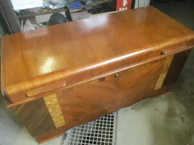 Selling quickly at $100.00 ..has a few small chips in a few areas as shown...deserves to be refurbis...
