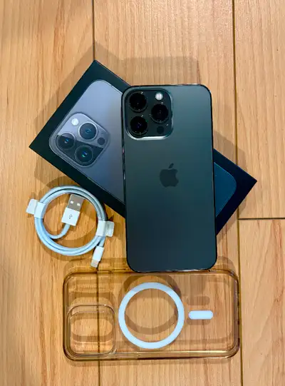 iPhone 13 Pro 128GB Space Grey unlocked in excellent condition! Case and screen protector were insta...