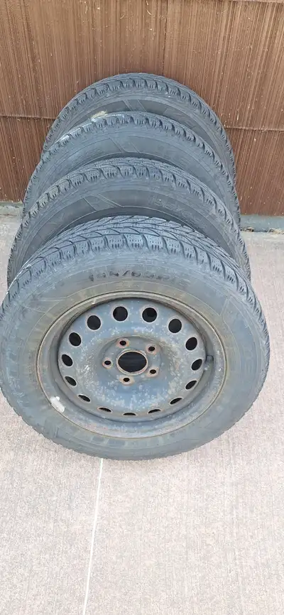 I have a set of 195/65/15 winter tires on steel rims for sale.They are made by kelly tire and are in...